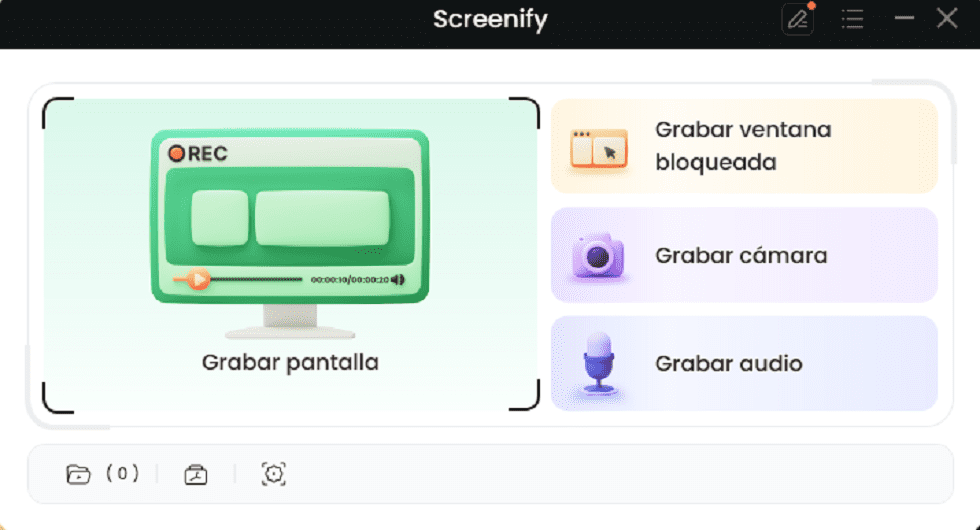 Selecciona la opción de Grabar pantalla o grabar audio