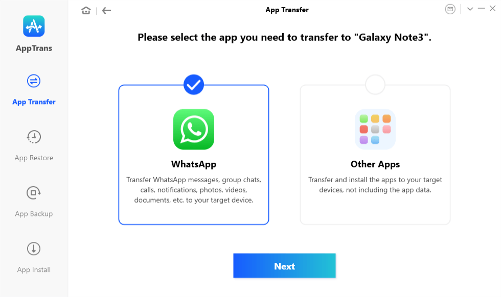 Selecciona WhatsApp - Cómo pasar WhatsApp de iPhone a Android