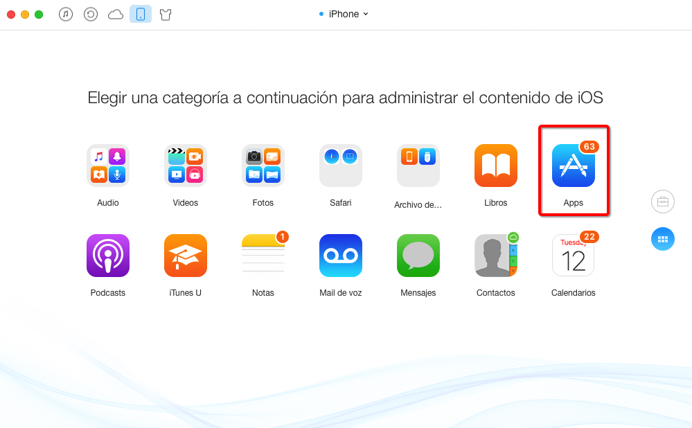 Cómo transferir aplicaciones desde un iPhone a otro – Paso 2