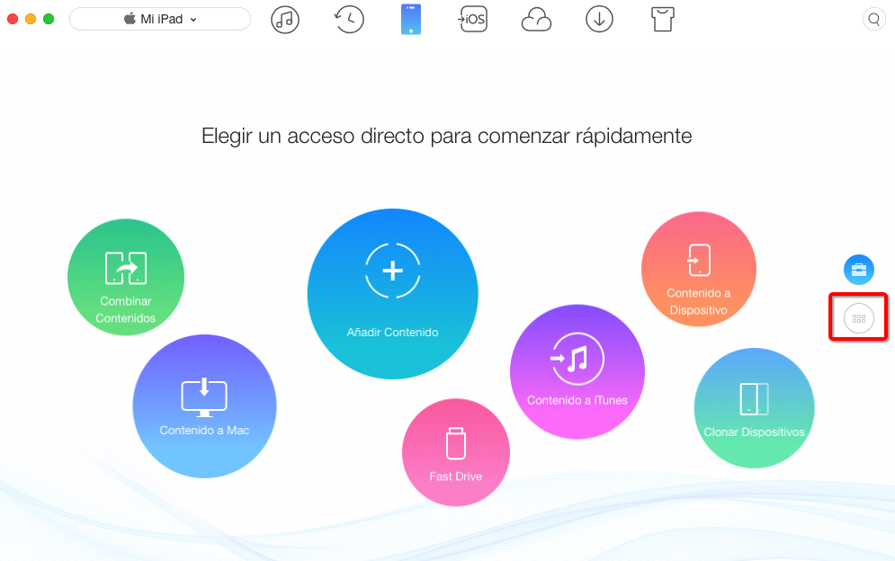 Cómo pasar archivos de iPad a Pc con AnyTrans – Paso 1