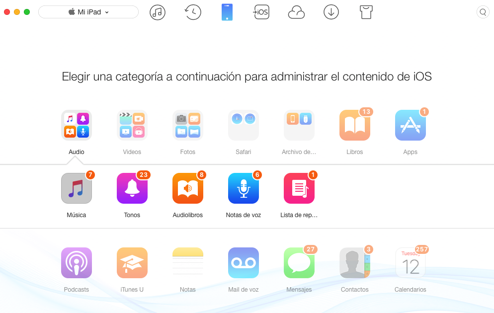 Cómo pasar archivos de iPad a Pc con AnyTrans – Paso 2