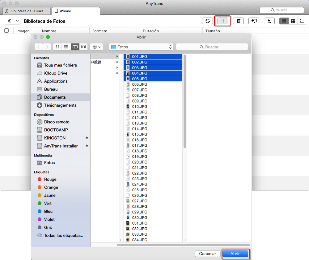 Transferir fotos desde Mac al iPhone con AnyTrans