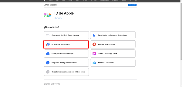 Haz clic enTu cuenta ha sido desactivada en iTunes y App Store