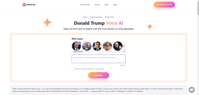 Cambia tu voz con Celebrity Voice Generator