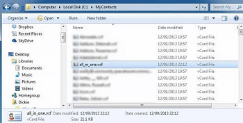 Copiar contactos de movil a PC a través de USB