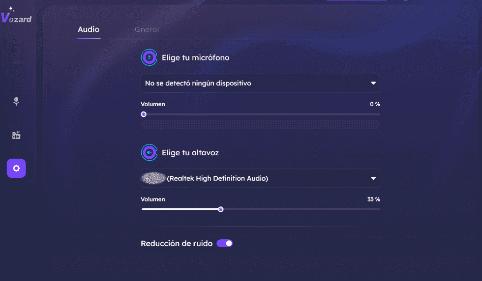 Configurar el micrófono y el altavoz.