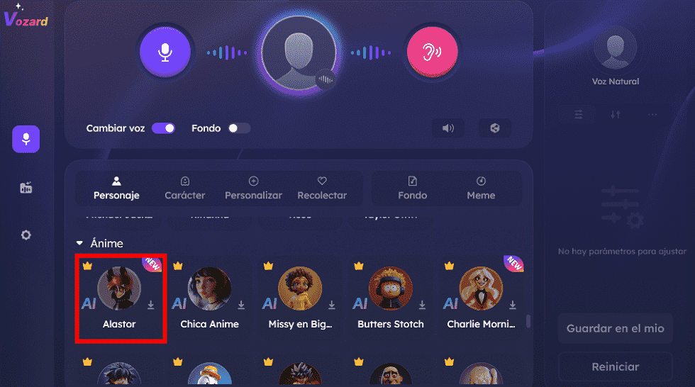 Imitando la voz de Alastor con Vozard