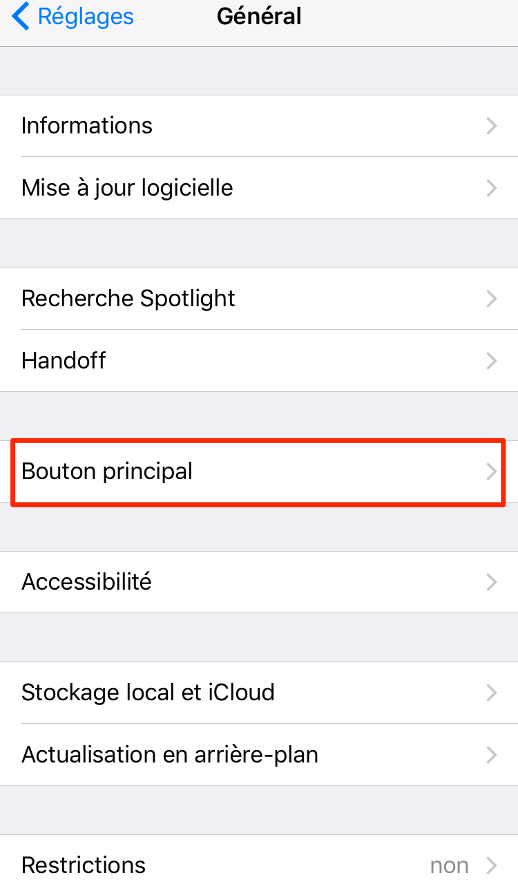 Comment choisir clic sur iPhone 7