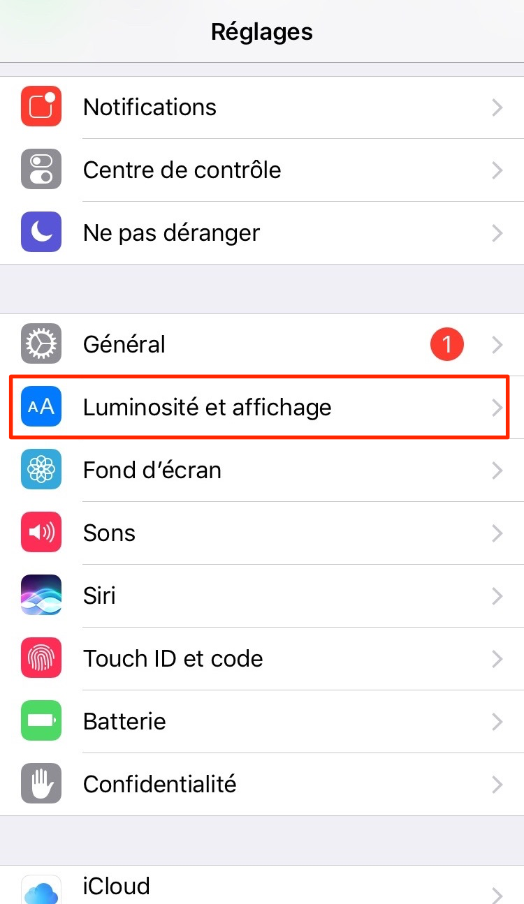Comment désactiver Lever pour activer sur iPhone iOS 10 – étape 1