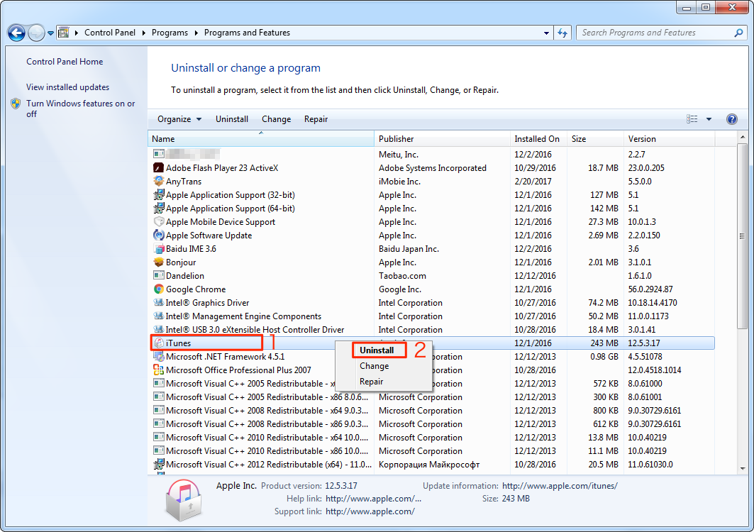 Comment désinstaller iTunes sur PC