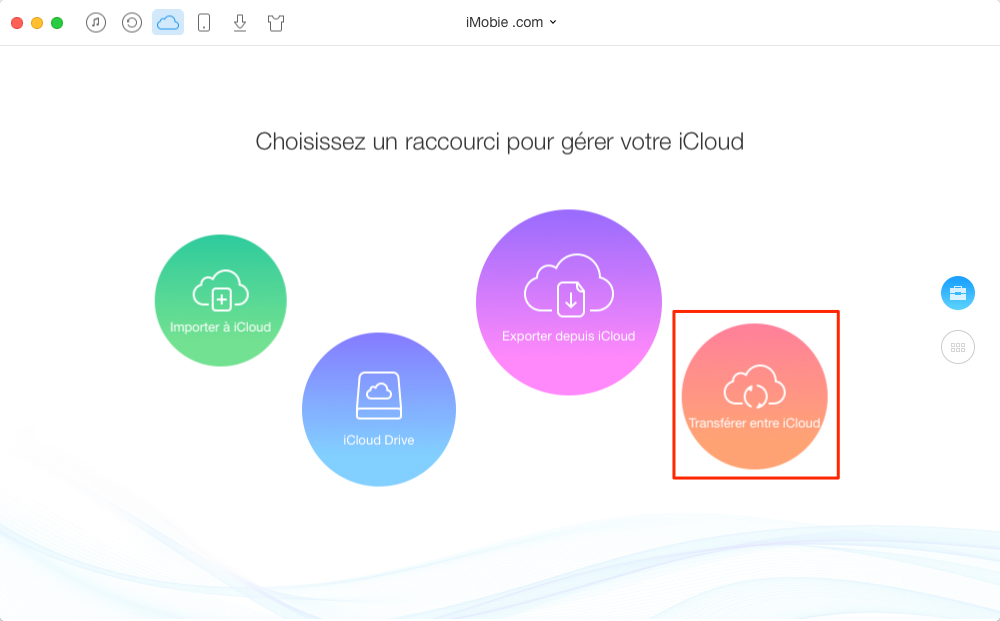 Transférer les données entre compte iCloud