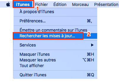 Rechercher les mises à jour iTunes sur Mac