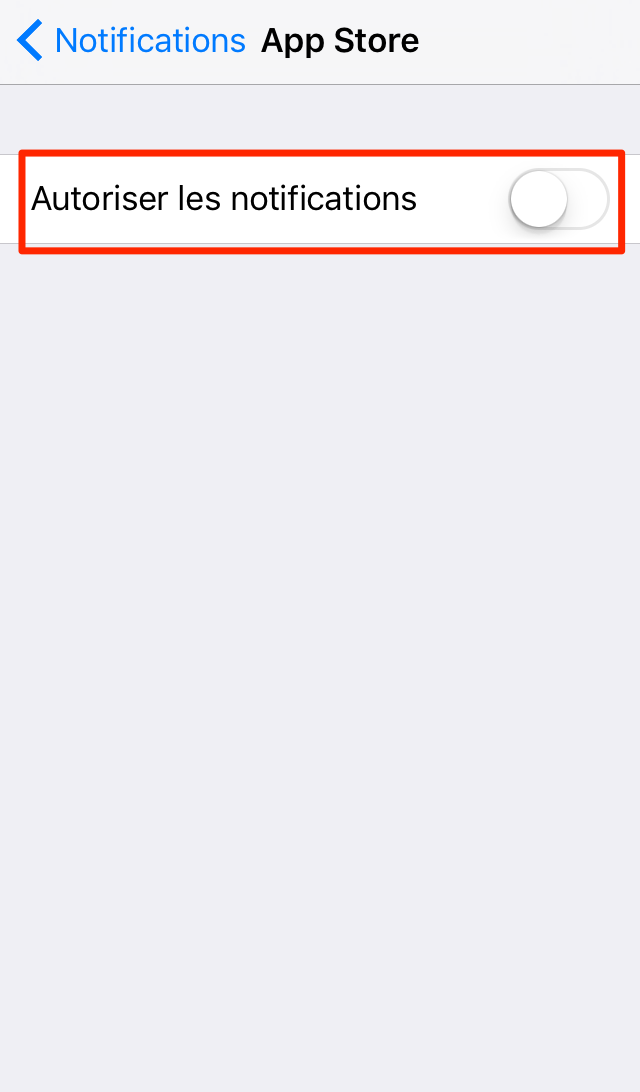 Fermer les notifications iPhone
