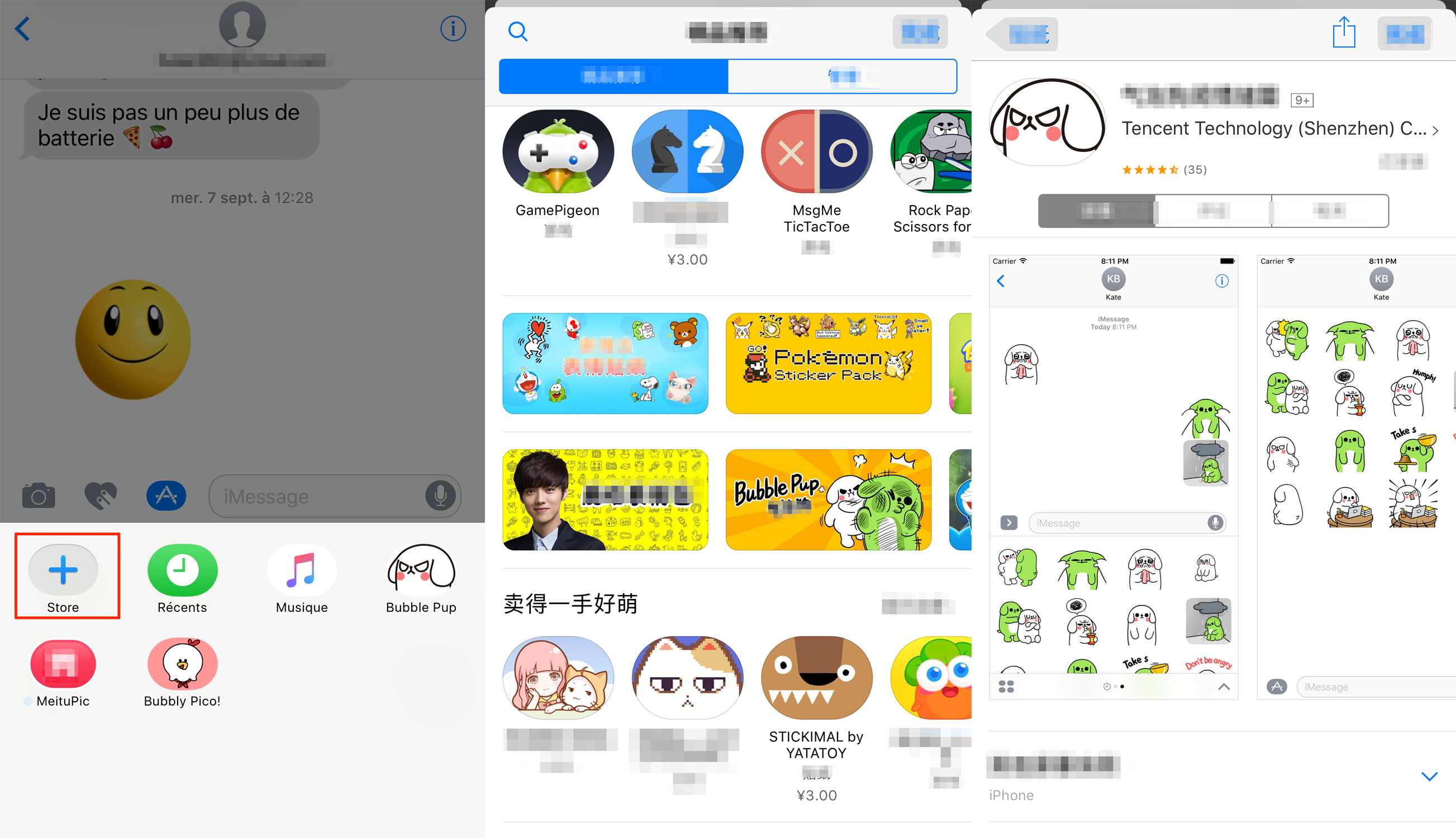 Ajouter les stickers depuis App Store