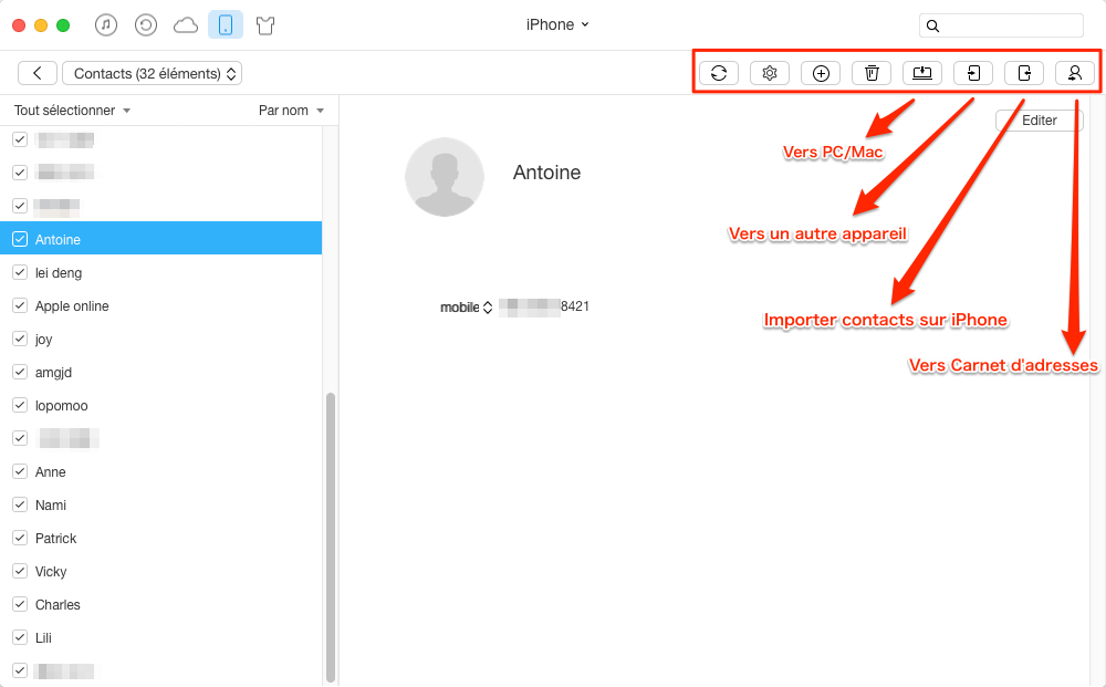 Une autre façon facile de sauvegarder vos contacts iPhone