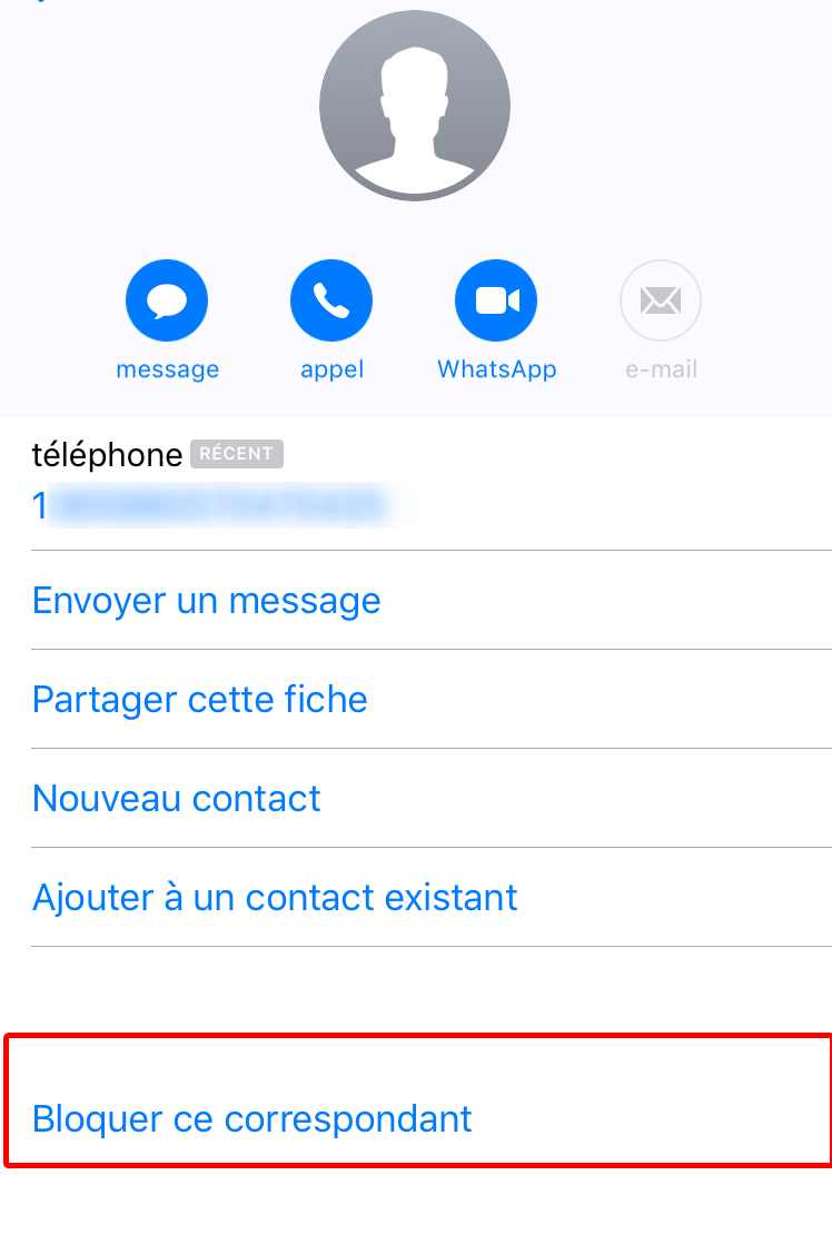 sms bloquer iphone