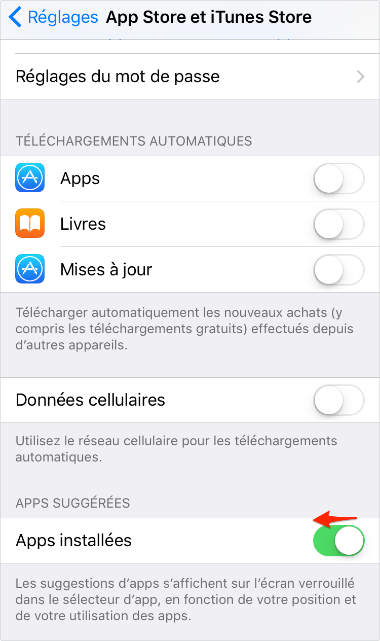 Comment désactiver Apps suggérées sur iPhone iOS 9 – étape 3