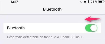Déactiver Bluetooth d'iPhone iOS 11
