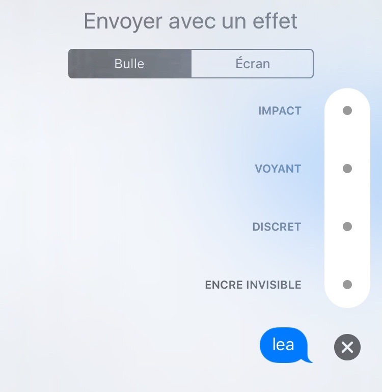 La fenêtre Effets n'est pas représenté