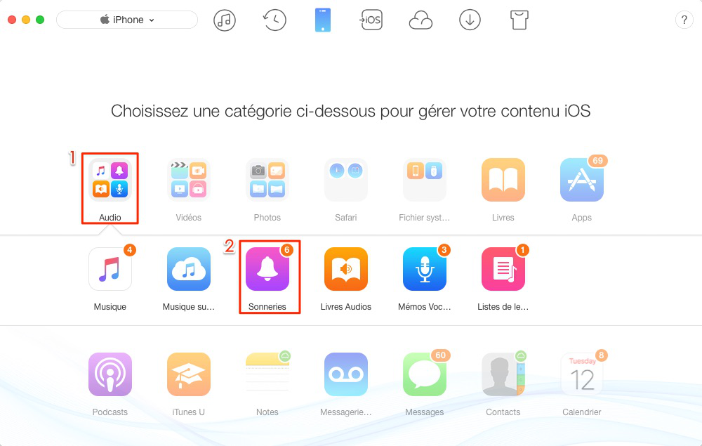Transformer les musiques en sonneries en un clic – étape 2