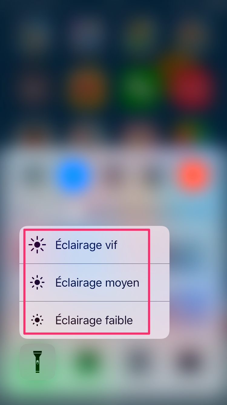 Modifier de l'intensité de lampe-torche iPhone 7
