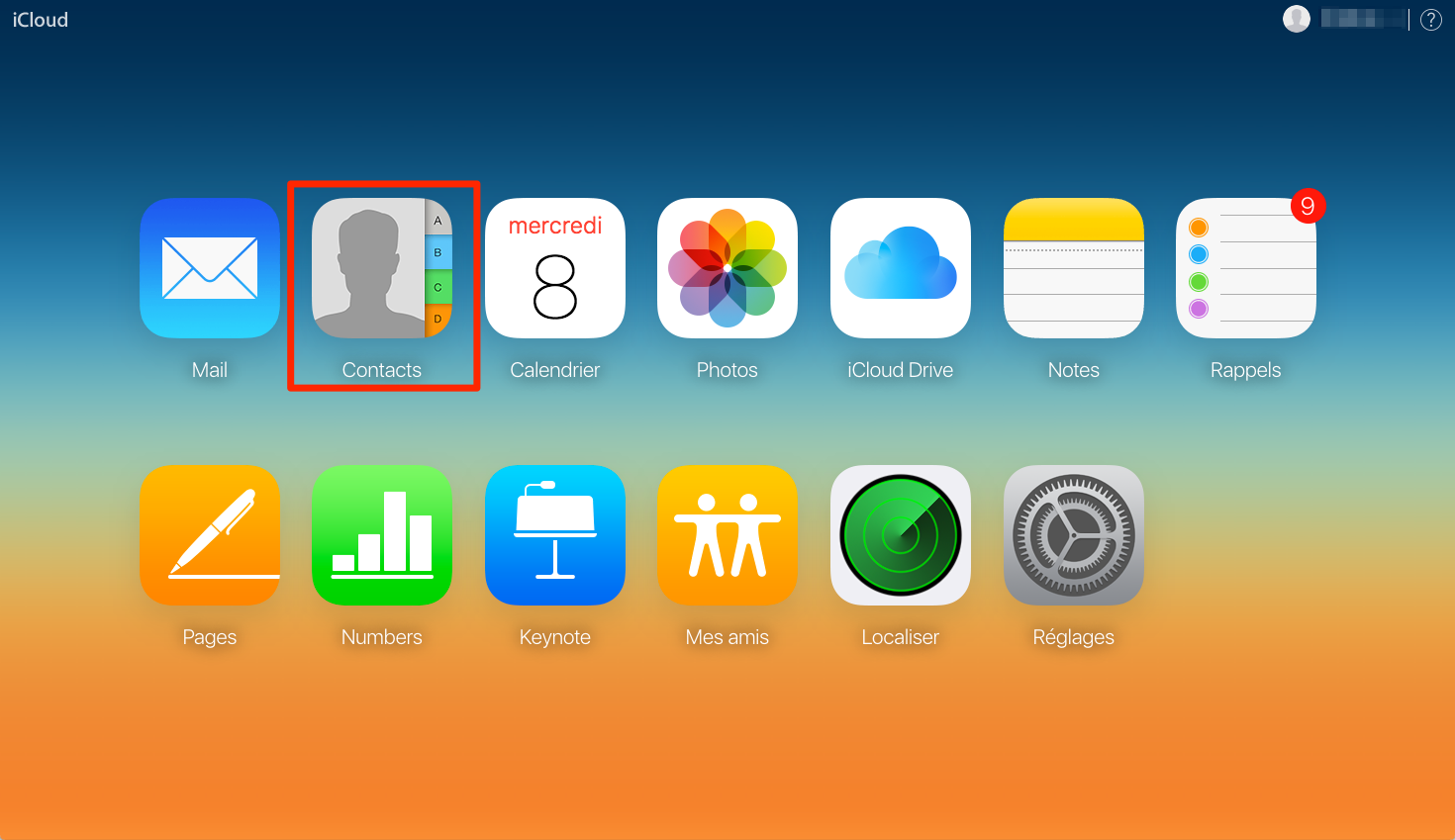 Comment effacer contact iCloud – étape 2