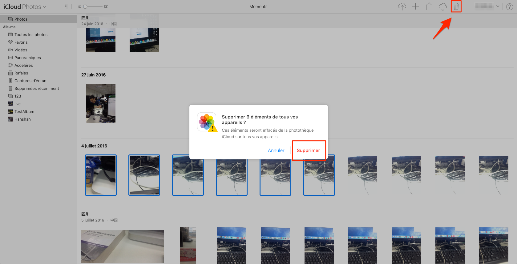 Effacer photos iCloud avec facilité