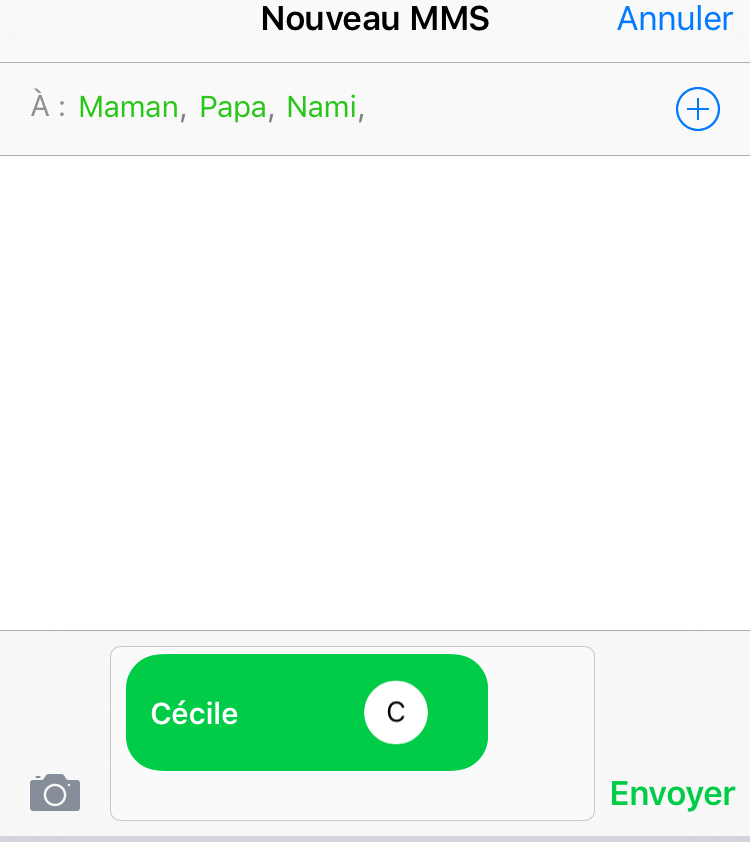 Partager des contacts par des messages - étape 3