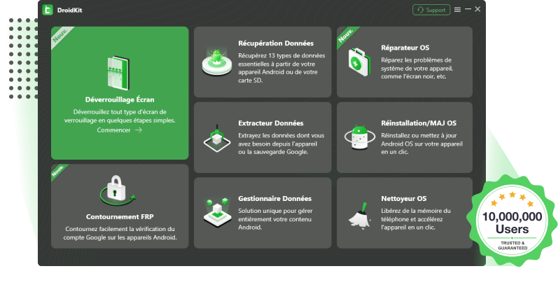 Écran vert avec icônes