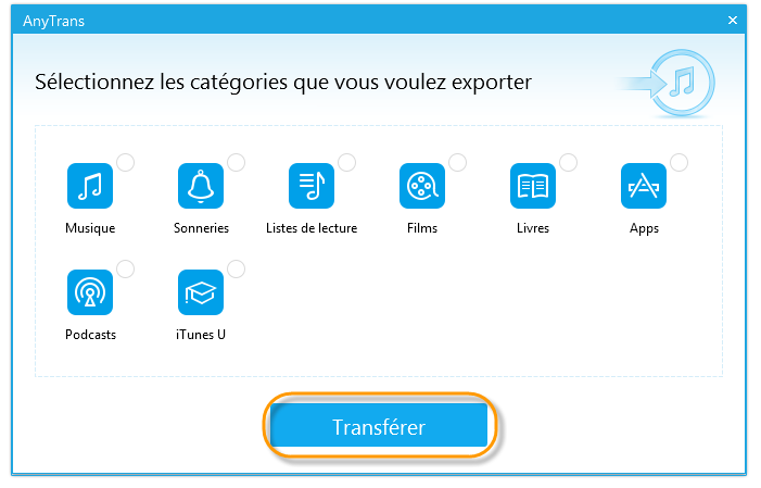 choisissez les éléments particuliers à sauvegarder