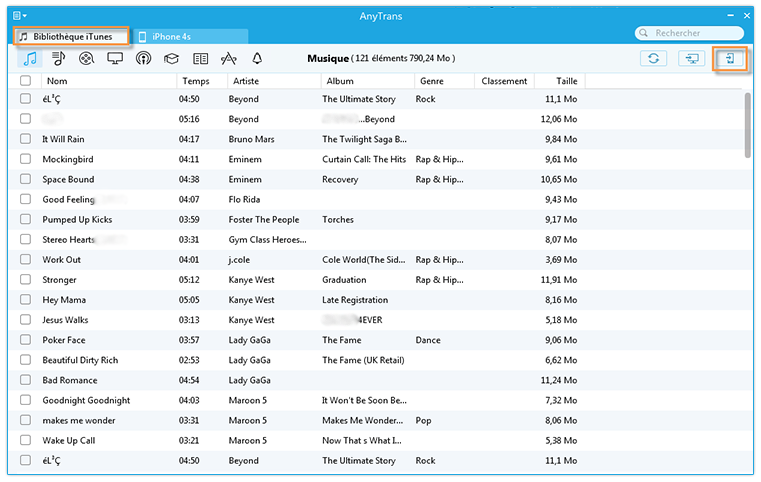 consulter la bibliothèque iTunes