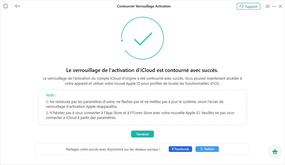 Contournement du verrouillage d’activation iCloud terminé