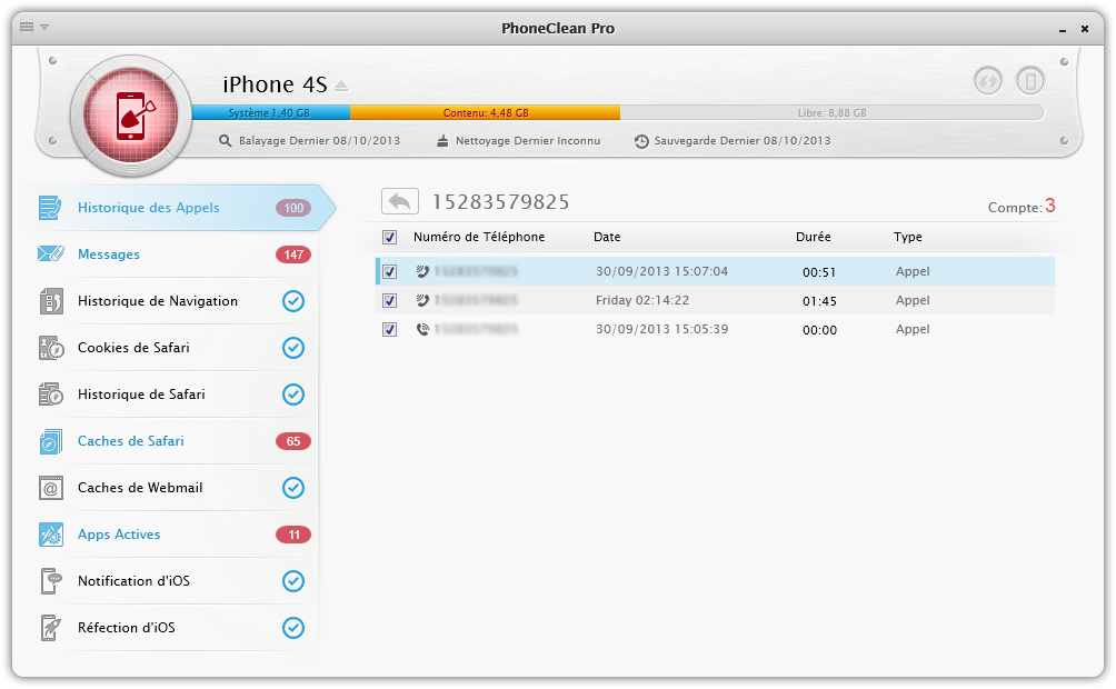 Eviter de Nettoyer le Call Log Spécifique 2