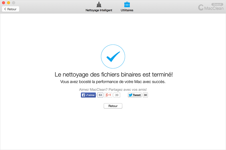 Partagez avec vos amis après avoir terminé le nettoyage