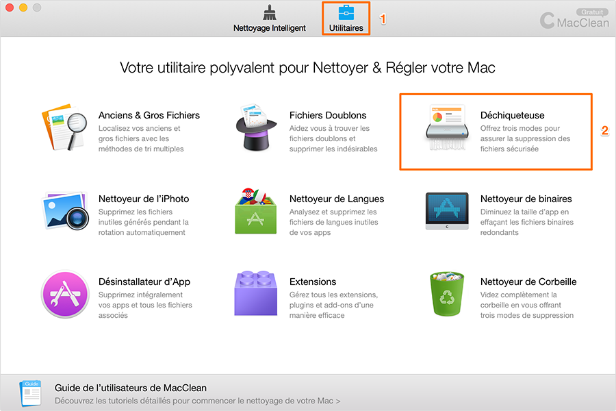 Choisissez les fichiers inutiles