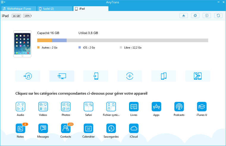 The main interface of AnyTrans