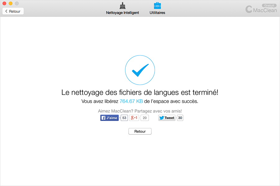 Partagez avec vos amis après avoir terminé le nettoyage
