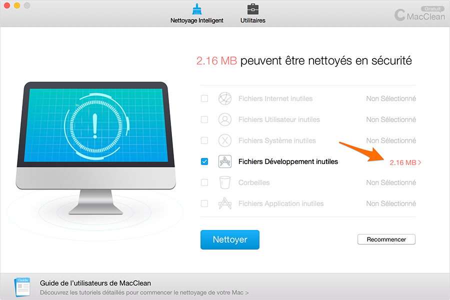 Prévisualiser les fichiers à nettoyer