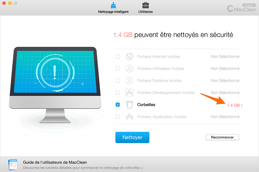 Prévisualiser les fichiers à nettoyer