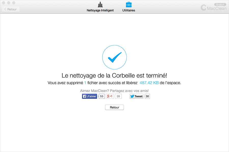 Partagez avec vos amis après avoir terminé le nettoyage