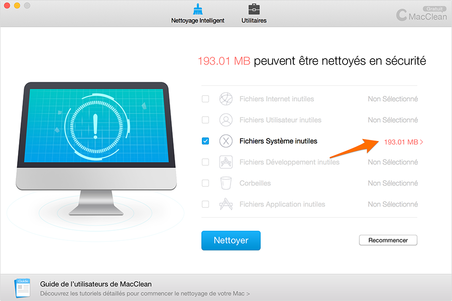 Prévisualiser les fichiers à nettoyer