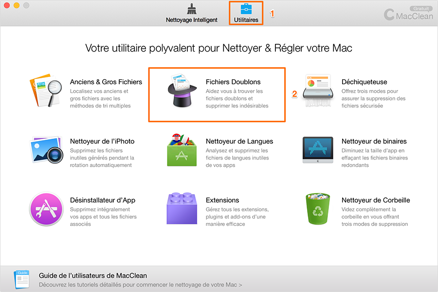 Sélectionnez les Fichiers Doublons