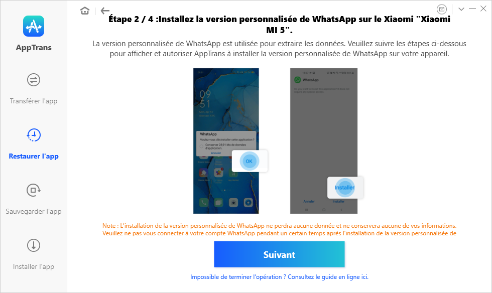 Install WhatsApp Custom Version to the Target Device
