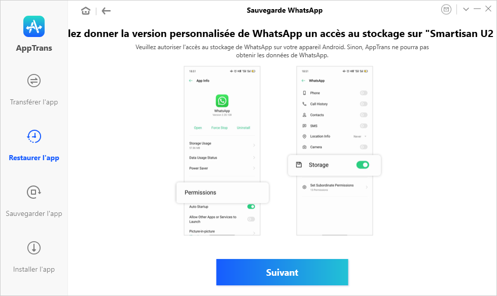 Give WhatsApp Custom Version the Permission on Target Device