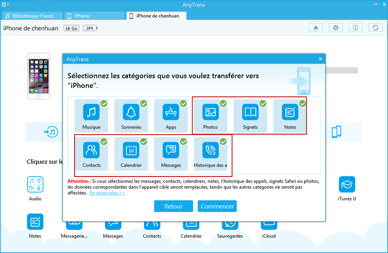 Types des données effacées - Windows
