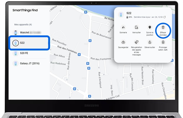 Gérer une tablette Samsung à distance avec SmartThings Find