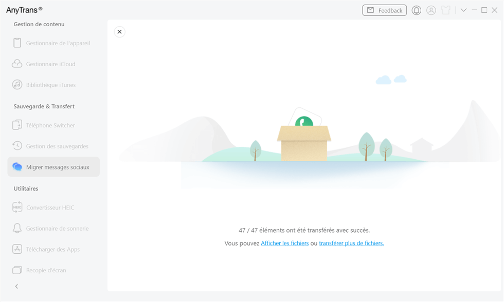 Transférer avec succès