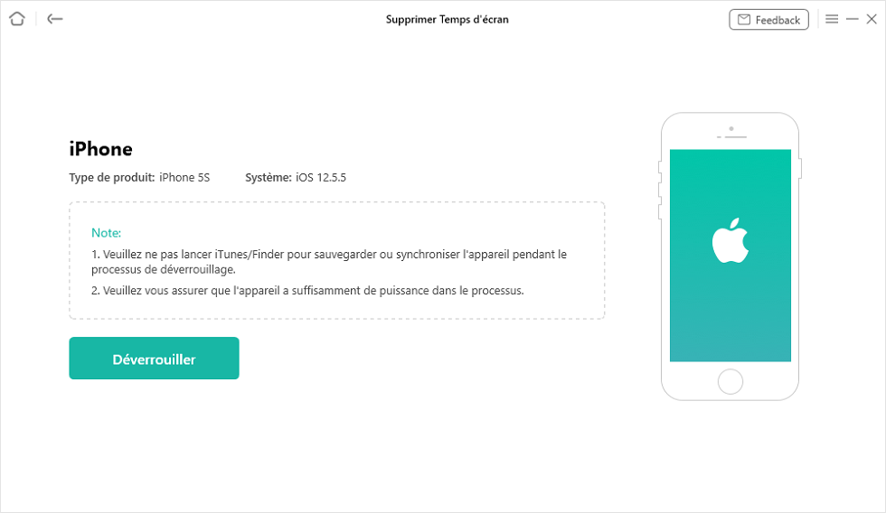 Cliquez sur « Déverrouiller »