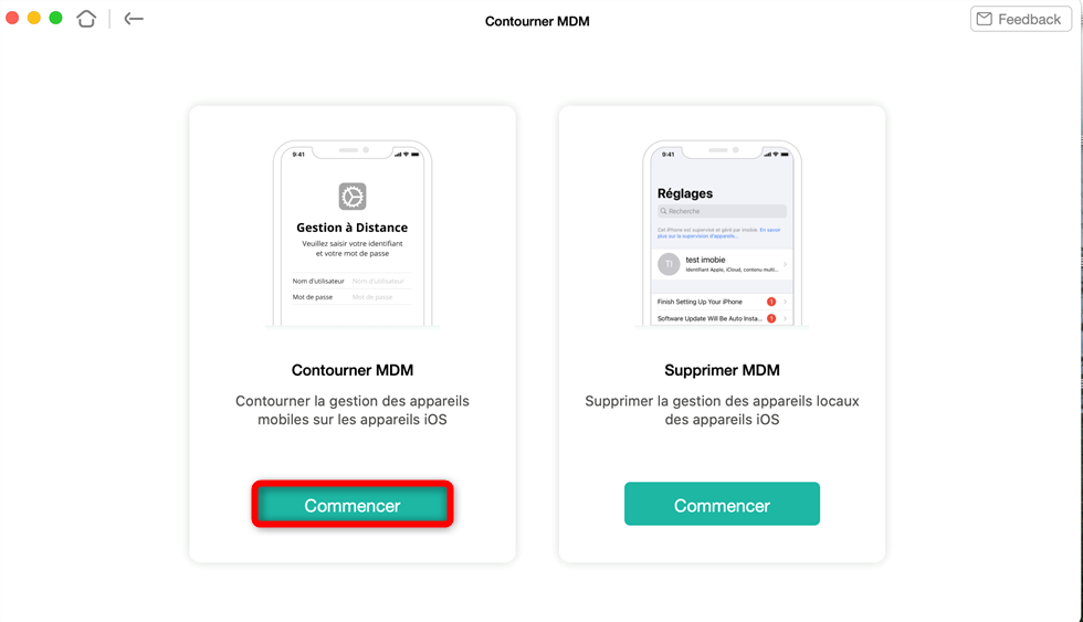 Cliquez sur le bouton « Commencer »