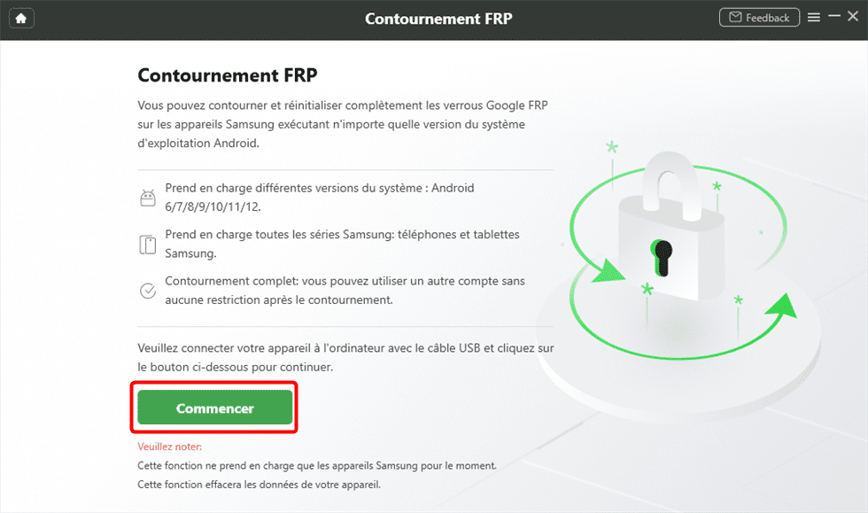 Cliquez sur Commencer